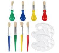 Pinceaux Peinture Aquarelle Lot de 10 Pièces - Kit de Pinceaux Professionnels en Nylon pour Peinture Acrylique, Gouache, Huile et Maquillage Artistique - Ensemble avec 2 Palettes de Mélange pour Artis