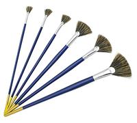 Pinceaux Peinture Huile en Éventail Poils de Sanglier Naturels - LEA-SHALL 6PCS Pinceau Professionnels pour à l'huile,e Acrylique, Aquarelle, Set Watercolor Oil Acrylic Artiste