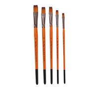 Pinceaux Peinture Kit, 5 Pièces Pinceaux Artistiques en Nylon, Pinceaux Peinture Acrylique, Gouache Brosse pour Aquarelle Huile Peinture Acrylique（Pointe Plate）