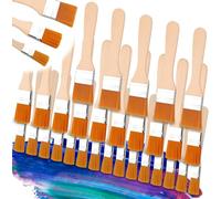 Pinceaux Peinture Mur 30 Pièces Petit Pinceau Plat, Pinceau Peinture Plat avec Manche en Bois, Pinceaux Plats en Nylon avec Manche pour la Murale, Le Vernis, Les Colles et Bricolage (10/23/30mm)
