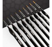 Pinceaux Peinture Professionnels Détail Pinceaux pour Acrylique Huile Aquarelle Nail Art Pinceau de détail Ensemble,9 pièces.