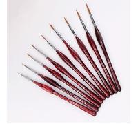 Pinceaux Peinture Professionnels Détail Pinceaux pour Acrylique Huile Aquarelle Nail Art Pinceau de détail Ensemble,9 pièces.(Rouge)