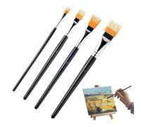 Pinceaux pour Peinture Acrylique,4 Pièces avec Poignée Ergonomique en Forme De Stylo | Pinceau d'artiste - pour Bricolage Dessin Coloriage Adultes Salle De Classe