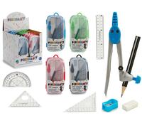 PINCELLO Coffret avec compas, crayon, gomme et règles