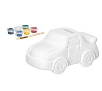 PINCELLO Tirelire à peindre voiture avec 6 couleurs et pinceau
