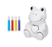 Pincello Tirelire Grenouille Céramique avec 4 Feutres 9 x 12 x 9 cm Blanc (Set de 24)
