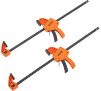 Pinces à bois pour le travail du bois, lot de 2 pinces/écarteurs à une main de 24 pouces, pince F à changement rapide avec une limite de charge de 300 lb, plastique haute résistance et acier au carbon