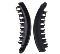 Pinces à Cheveux Banane Grandes 10 Pièces Plastique Noir Femme | Peigne à Dents, Ressort Intégré, Lot de Style Chic, pour Bain et Fête, Tenue Ferme