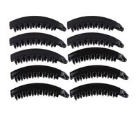 Pinces à Cheveux Banane Grandes 10Pcs à Dents Ressort Noir Ambiance Noël | Plastique Résine, Style Fashion Chic, pour Maison et Travail, Lot de 10 Pièces