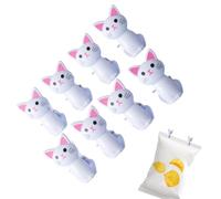 Pinces à collation féline - Pinces en forme d'animal pour le rangement de la cuisine | Polymère robuste, pinces hermétiques pour sacs alimentaires, 8 pinces hermétiques pour la maison, attaches