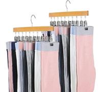 Pinces à leggings - Pinces à pantalons - Pinces à vêtements aspect bois - Lot de 10 pièces - 2 lots