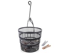 Pinces à linge avec panier pliable - ORION - 50 pcs - Panier pliable - Diamètre 20 cm - Hauteur 7 cm plié