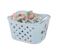 Pinces à linge coupe-vent en plastique avec panier de rangement. Idéales pour draps, sous-vêtements et chaussettes. Lot de 30.