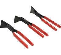 Pinces à plier la tôle - Lot de 3 pièces - Mâchoires droites, 45° et 90° - Pour plier, sertir et dresser la tôle - Acier au carbone - Rouge