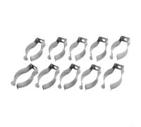 Pinces à ressort en acier au manganèse Type ouvert 10 pièces Clips à outils Argent Robuste pour garage abri de jardin Stockage Balai Râteau Tubes Différentes tailles 25 mm à 35 mm Fixation durable