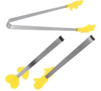 Pinces Alimentaires en Silicone Antidérapantes 3 Pièces Créatives | Acier Inoxydable, , pour Cubes de Sucre et Légumes, Usage Portable, Nettoyage Facile