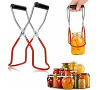 Pinces bocaux inox rouges - Anti-brûlure, levage conserves chaudes | Cuisine pratique