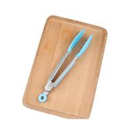 Pinces de cuisine antiadhésives en Silicone, pinces cuisson for salade, pain, service Barbecue(Sky blue)