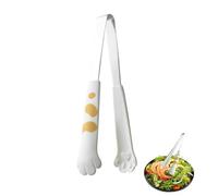 Pinces de cuisine, Cute Cat claw shape pinces de service pinces roses pinces en acier inoxydable petites pinces à salade pinces à chat pinces à pain pinces à barbecue pinces à nourriture (M - White)
