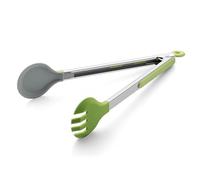 Pinces de cuisine de 30cm, pinces de cuisson en acier inoxydable avec embouts en silicone, pinces antiadhésives résistantes à la chaleur pour la cuisine, buffet, service de salade (30cm, Vert)