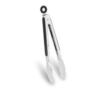 Pinces de cuisine en acier inoxydable WINPOST - 27 cm avec poignée résistante à la chaleur et antidérapante - Idéales pour la cuisine, la salade, le grill et le barbecue (27 cm, Noir)
