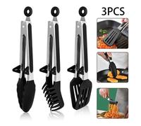 Pinces de cuisine Pinces à barbecue en Silicone pinces à pâtes pinces à spaghetti en inox pinces alimentaires pour buffet salade BBQ
