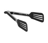 Pinces de Cuisine Professionnel, Pinces en Acier Inoxydable avec Tête en Silicone Pince à Spatule pour Salade de Pâtes et Steak Barbecue de 12 Pouces pour la Cuisson des Grillades(9 pouces Noir)