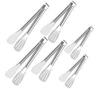 Pinces de service 6 pièces, pinces de buffet en acier inoxydable pour frire, griller, servir salades, pain, gâteaux et cuisine.
