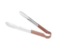HENDI Pince de service HACCP, poignée enduite aux couleurs HACCP, pince de cuisine, pince alimentaire, pince à barbecue, pince de cuisson, 300 mm, acier inoxydable, marron
