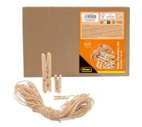 Pinces décoratives Idena 7,3 cm, 3,5 cm, 2,5 cm, en Bois, 3 Lots de 40
