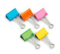 Pinces double clip 32 mm couleurs assorties - Boite de 10