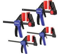 pinces en 4 parties pour le travail du bois - 6 pouces x 2 & 4,5 pouces x 2 - Pince/écarteur à une main - Pinces F légères à changement rapide - 50/150 lbs.