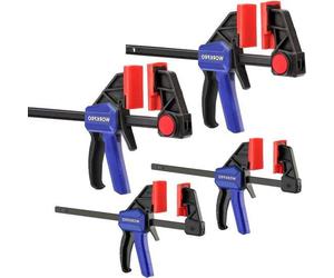 pinces en 4 parties pour le travail du bois - 6 pouces x 2 & 4,5 pouces x 2 - Pince/écarteur à une main - Pinces F légères à changement rapide - 50/150 lbs.
