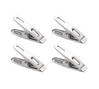 Pinces En Acier Inoxydable De Qualité Supérieure - Lot De 4, Résistantes À La Corrosion, Durables Pour Aliments Et Vêtements, 4,9 X 2,5 X 1 Cm