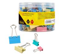 Pinces multi-usages Idena, lot de 100 pièces, couleurs pastel | Trombones de 15/19/25/32 mm, adaptés à l'école et au bureau, 11571