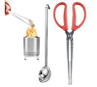 Pinces pour le feu de camp - Pelle À Charbon Granulé À Manche Long - Pinces À Saisir Les Bûches,Pour La Cuisson La Cuisine Le Barbecue L Intérieur La Plage Et Le Service