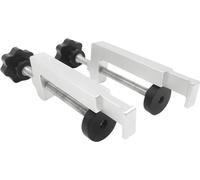Pinces pour rails de guidage pour le travail du bois - Lot de 2 clips - Pour défonceuse/gravure - Butée réglable - Guide supplémentaire - Gris béton