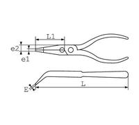 PINCE BEC DEMI ROND COUDE BIMATIERE 200 MM SAM OUTILLAGE - 23920G