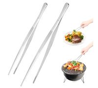 Pincette de Cuisine Acier Inoxydable,2 Pièces Pince Inox Cuisine,Pince de Cuisine,Longue Pince Cuisine,Outil de Cuisine Pour Griller et Cuire,Longue Pince à Épiler Droite