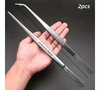 Pincettes de cuisine professionnelles en acier inoxydable, 2 pièces, pinces de cuisson pour galvanoplastie, fruits de mer, grillades, cuisson de précision 2pcs