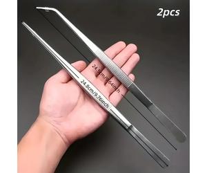 Pincettes de cuisine professionnelles en acier inoxydable, 2 pièces, pinces de cuisson pour galvanoplastie, fruits de mer, grillades, cuisson de précision 2pcs