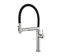 PINCHU Robinet de Cuisine, Mitigeur Cuisine avec 3 Modes de Pulvérisation et Pivotante à 360°, Acier Inoxydable Monolevier Robinet Evier, Kit Complet Flexible Eau Chaude/Froide Inclus