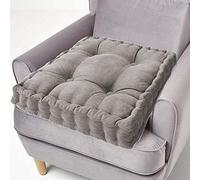 ping bu Coussin rehausseur 100 % coton, 10 cm d'épaisseur, grand coussin carré de 50 cm, pour adultes, chaise, fauteuil, jardin (40 x 40 cm, gris)