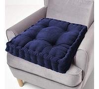 ping bu Coussin rehausseur 100 % coton, 10 cm d'épaisseur, grand coussin carré de 50 cm, pour adultes, fauteuil, jardin (40 x 40 cm, bleu marine)