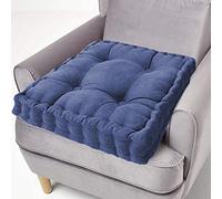 ping bu Coussin rehausseur 100 % coton, 10 cm d'épaisseur, grand coussin carré de 50 cm, pour chaise adulte, fauteuil de jardin (40 x 40 cm, bleu)