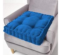 ping bu Coussin rehausseur 100 % coton, 10 cm d'épaisseur, grand coussin carré de 50 cm, pour chaise d'adulte, fauteuil de jardin (40 x 40 cm, bleu foncé)
