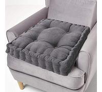ping bu Coussin rehausseur carré 100 % coton - 10 cm d'épaisseur - Grand coussin de 50 cm - Pour adulte, chaise, fauteuil, jardin (40 x 40 cm, gris foncé)