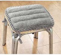 ping bu Lot de 2/4 coussins de chaise/tabouret avec attaches - Antidérapant - Lavable - Pour école, bureau, salle à manger, maison (35 x 35 cm, gris A)