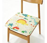 ping bu Lot de 2 coussins de chaise de salle à manger matelassés en coton, antidérapants, respirants et fins avec attaches pour bureau, cuisine, ordinateur, chaises de jardin (50 x 50 cm, N)