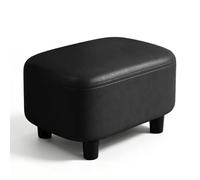 ping bu Petit repose-pieds rectangulaire en similicuir avec pieds en bois massif, repose-pieds rectangulaire en polyuréthane, imperméable, rembourré pour entrée, salon, chambre à coucher, sous le
